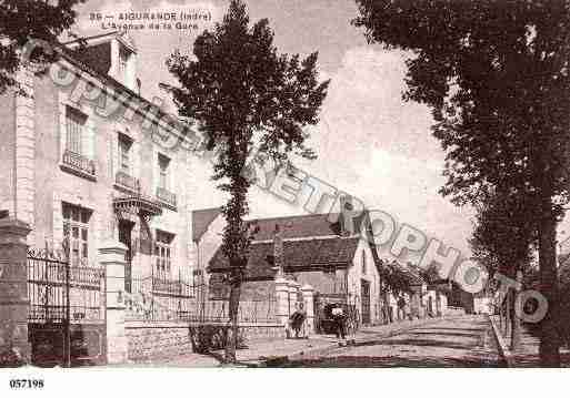Ville de AIGURANDE, carte postale ancienne