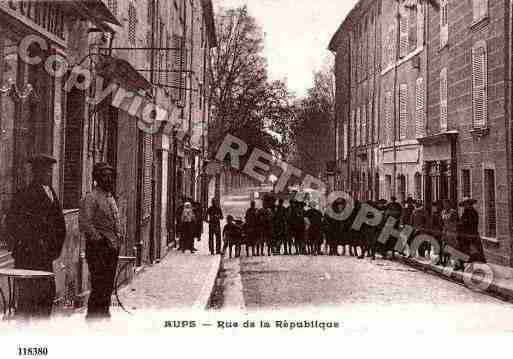 Ville de AUPS, carte postale ancienne