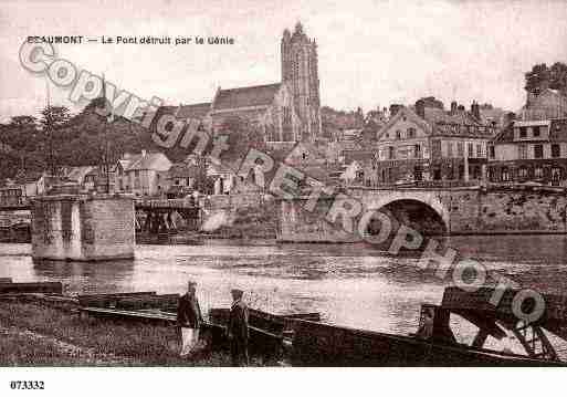 Ville de BEAUMONTSUROISE, carte postale ancienne