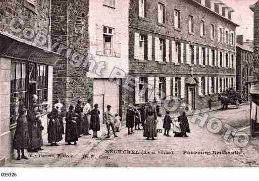 Ville de BECHEREL, carte postale ancienne