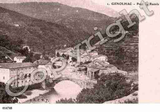 Ville de GENOLHAC, carte postale ancienne