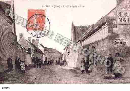 Ville de LACHELLE, carte postale ancienne