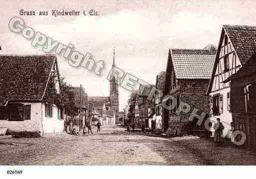 Ville de KINDWILLER, carte postale ancienne