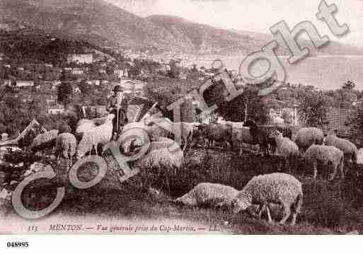 Ville de MENTON, carte postale ancienne