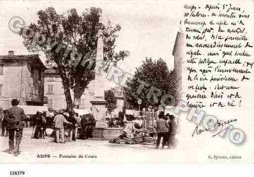 Ville de AUPS, carte postale ancienne
