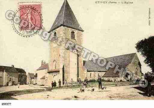 Ville de ETIVEY, carte postale ancienne