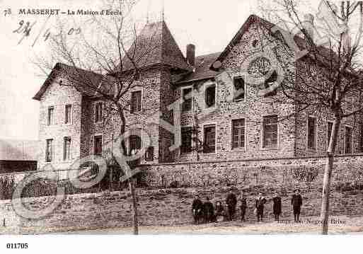 Ville de MASSERET, carte postale ancienne