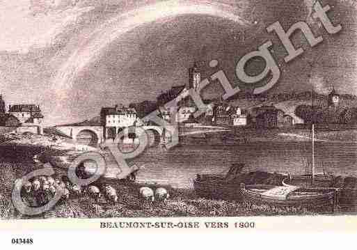 Ville de BEAUMONTSUROISE, carte postale ancienne