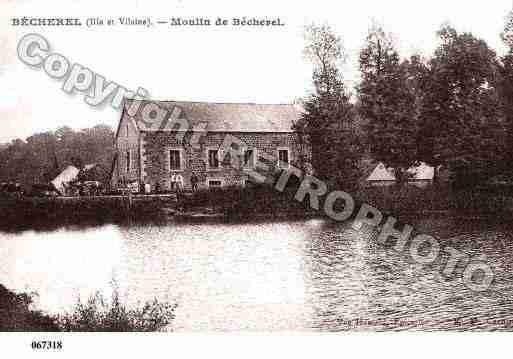 Ville de BECHEREL, carte postale ancienne