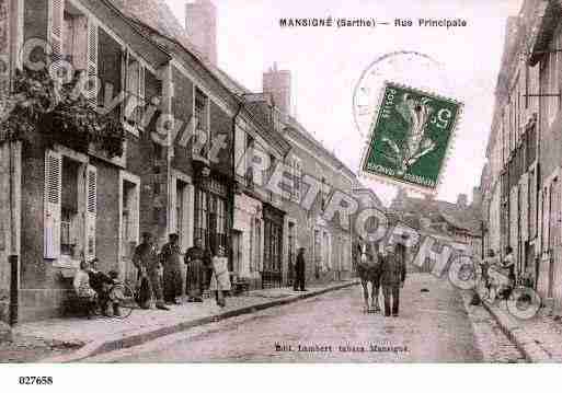 Ville de MANSIGNE, carte postale ancienne