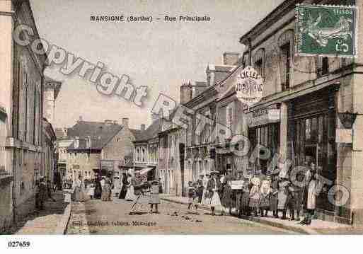 Ville de MANSIGNE, carte postale ancienne