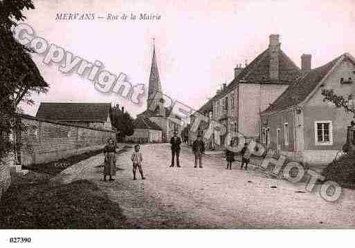 Ville de MERVANS, carte postale ancienne