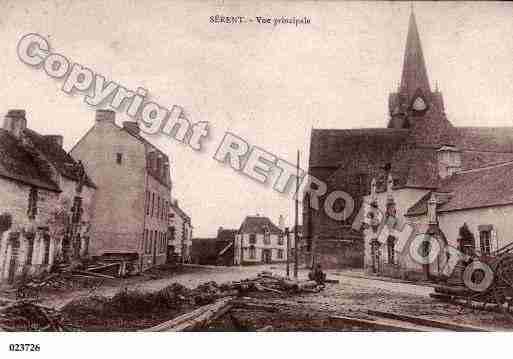 Ville de SERENT, carte postale ancienne