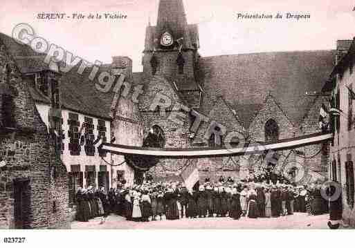 Ville de SERENT, carte postale ancienne